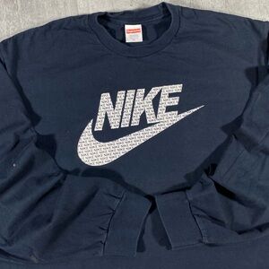 Navy Nike x Supreme Longsleeve - XL
